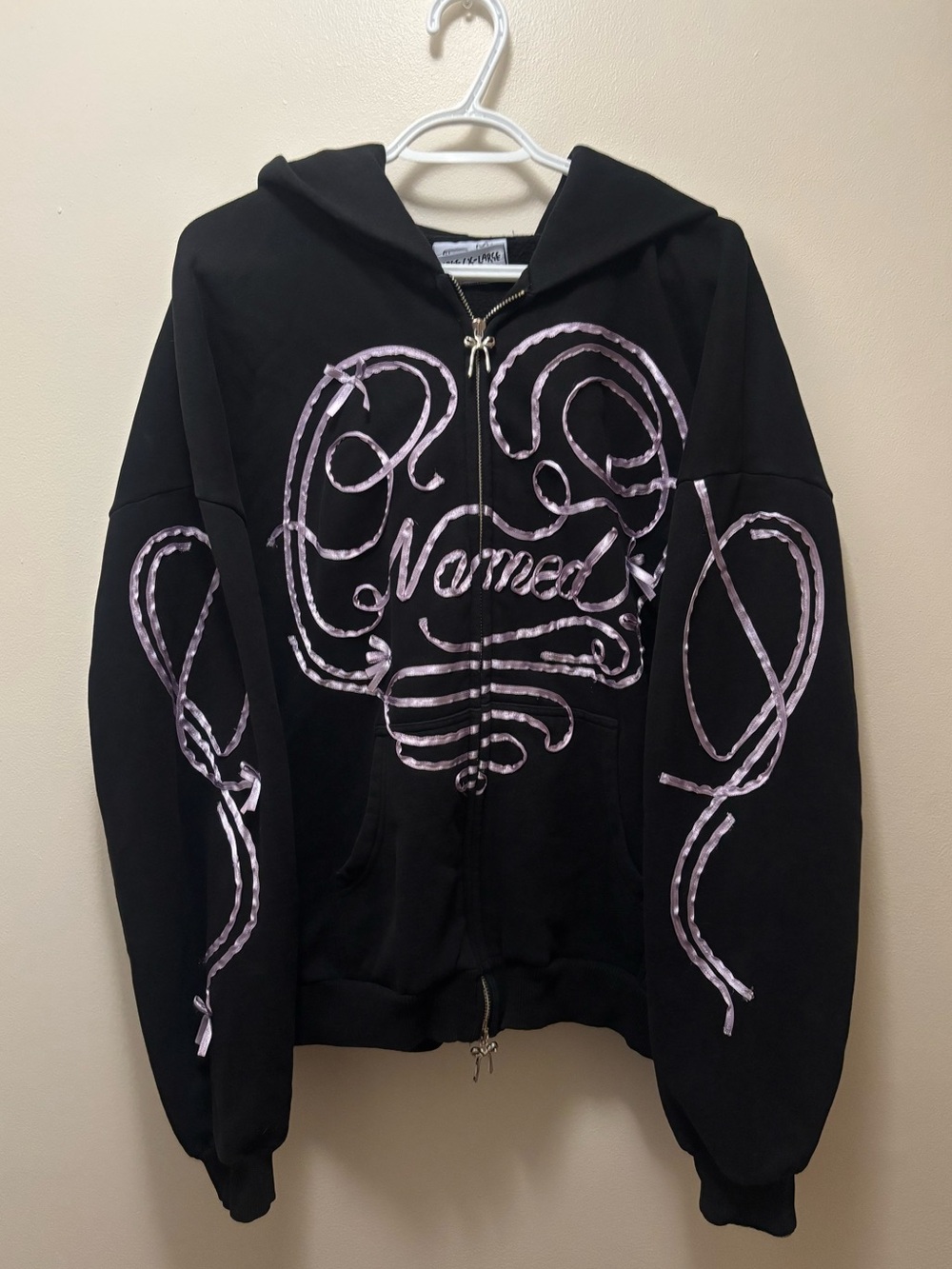 Named Collective Lust ribbon hoodie heart bow cute alternative alt jirai pastel